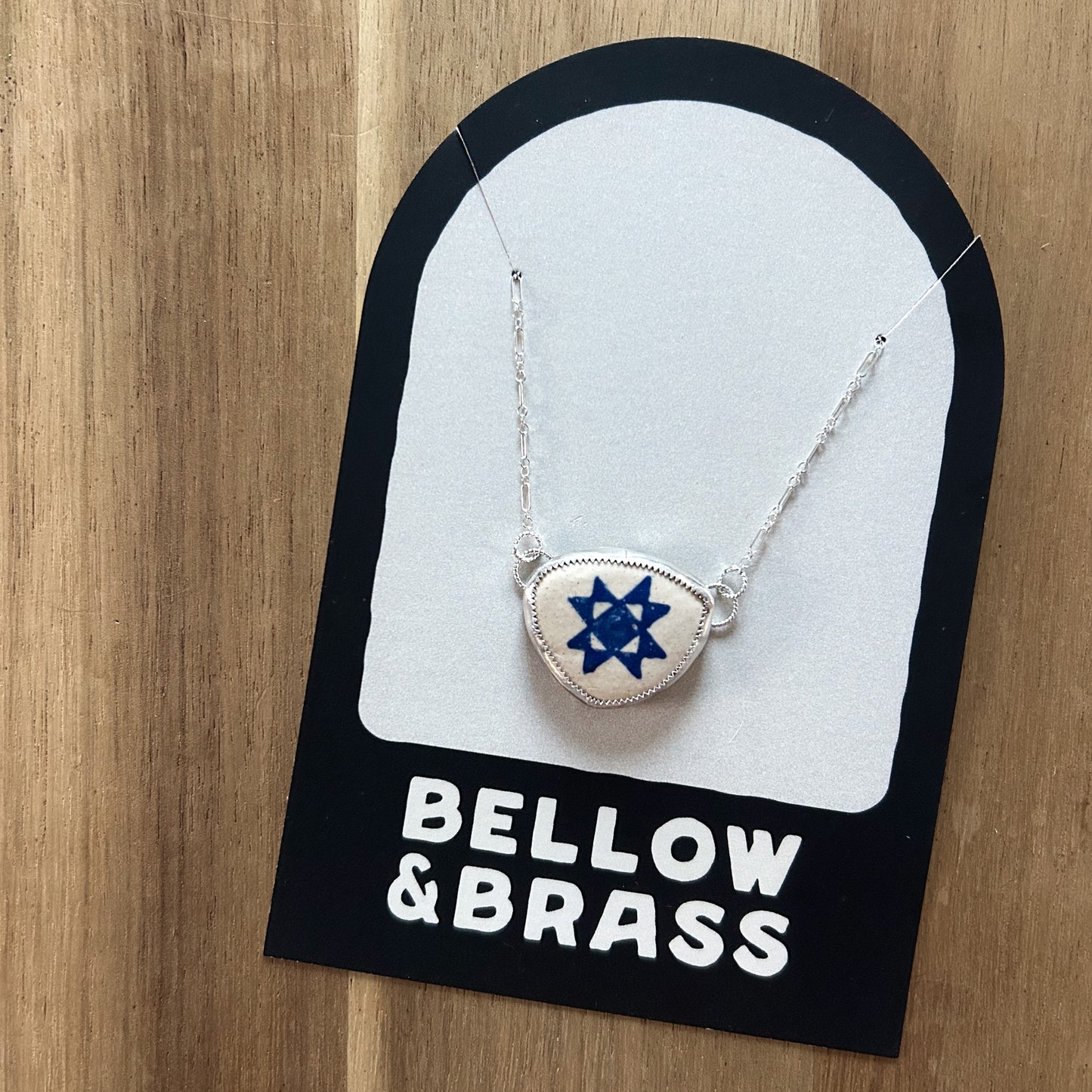 Solune Ceramics x Bellow & Brass Collab Quilt Square Necklace