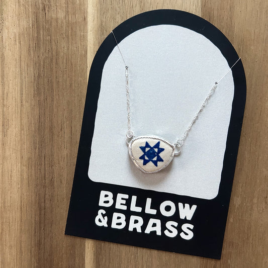 Solune Ceramics x Bellow & Brass Collab Quilt Square Necklace