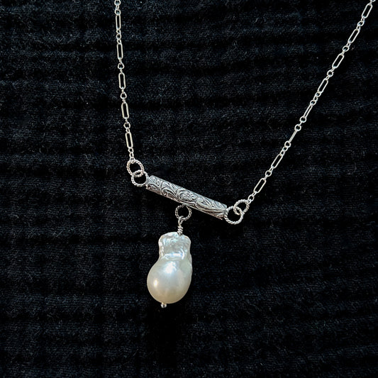 Baroque Pearl Shackle Necklace